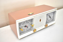 Load image into Gallery viewer, Sandalwood Tan and White 1960 Zenith Model C519L &#39;The Nocturne&#39; AM Vacuum Tube Radio Looks Great Sounds Marvelous!