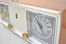 Load image into Gallery viewer, Sandalwood Tan and White 1960 Zenith Model C519L &#39;The Nocturne&#39; AM Vacuum Tube Radio Looks Great Sounds Marvelous!