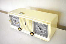 Load image into Gallery viewer, Linen Ivory White 1960 Zenith Model C519 &#39;The Nocturne&#39; AM Vacuum Tube Radio Excellent Condition! Sounds Dreamy!