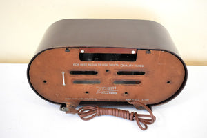Racetrack Brown Bakelite 1951 Zenith Consol-Tone Model H511 真空管ラジオ 見た目も音も素晴らしい！非常に良い状態！