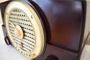 Bluetooth Ready To Go - Umber Brown Bakelite 1953 Zenith Model K526 Vacuum Tube AM Radio Sounds Great!