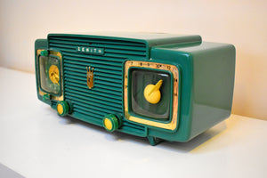 Gumby Green 1953 Zenith Model L520F AM Vintage Vacuum Tube Radio Gorgeous Looking and Sounding!