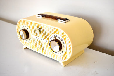 Marzipan Ivory and Tortoiseshell 1954 Zenith Model M510W AM Vacuum Tube Radio Excellent Plus Condition!