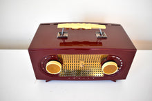 Load image into Gallery viewer, Bluetooth Ready To Go - Burgundy Maroon 1954 Zenith Model R514R AM Vacuum Tube Radio