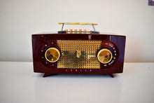 Load image into Gallery viewer, Bluetooth Ready To Go - Burgundy Maroon 1954 Zenith Model R514R AM Vacuum Tube Radio