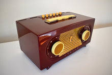 Load image into Gallery viewer, Bluetooth Ready To Go - Burgundy Maroon 1954 Zenith Model R514R AM Vacuum Tube Radio