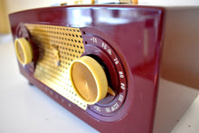 Load image into Gallery viewer, Bluetooth Ready To Go - Burgundy Maroon 1954 Zenith Model R514R AM Vacuum Tube Radio