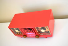 Load image into Gallery viewer, Hot Pink Vintage 1955 Zenith Model R519V AM Vacuum Tube Clock Radio Works and Looks Great!