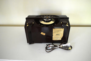 Siena Brown 1954 Zenith Model R615 AM Vacuum Tube Radio Beautiful Design! Loud and Clear Sounding!