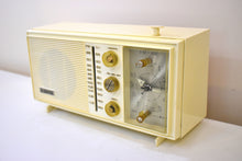 Load image into Gallery viewer, Bluetooth Ready To Go - Marzipan Vanilla White 1963 Zenith AM FM Model T2538W Vacuum Tube Radio Excellent Condition Great Player!