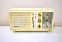 Load image into Gallery viewer, Bluetooth Ready To Go - Marzipan Vanilla White 1963 Zenith AM FM Model T2538W Vacuum Tube Radio Excellent Condition Great Player!