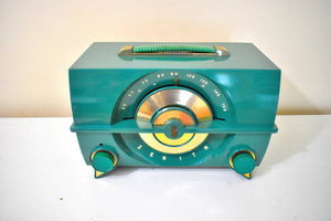Leaf Green 1952 Zenith Model J615F Vacuum Tube AM Radio Sounds Great! Rare Color!