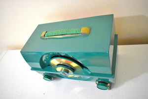 Leaf Green 1952 Zenith Model J615F Vacuum Tube AM Radio Sounds Great! Rare Color!