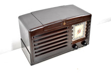 Load image into Gallery viewer, Umber Brown Bakelite 1940 Emerson Model 333 AM Tube Radio Sounds Marvelous!