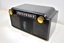 Load image into Gallery viewer, Chalcedony Black 1952 Admiral 5G35N AM Tube Radio Mid Century Appeal in Spades!