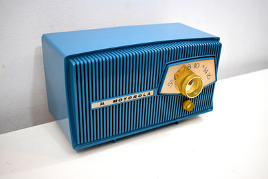 Cobalt Blue 1960 Motorola Model A9B Vacuum Tube AM Radio Mint Condition Little Screamer!