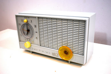 Bluetooth Ready To Go - Pastel Gray Blue RCA Victor 1965 AM Vacuum Tube Clock Radio Model RFD11A Sounds and Looks Great!