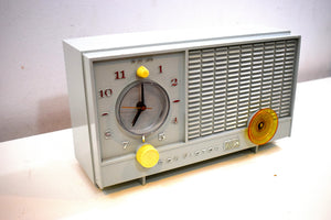 Bluetooth Ready To Go - Pastel Gray Blue RCA Victor 1965 AM Vacuum Tube Clock Radio Model RFD11A Sounds and Looks Great!