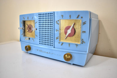 Bell Blue 1954 Westinghouse Model H-420T5 Vacuum Tube AM Radio Works Great! Excellent Shape! Rare Colorway!