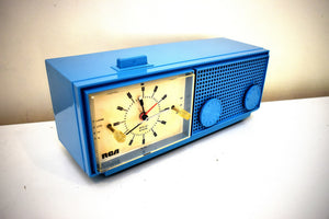 Cobalt Blue 1966 RCA Model RLO-21A AM Solid State Clock Radio Rare Model Sounds Great!