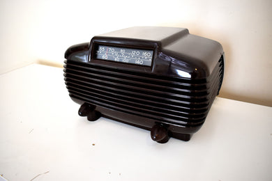 Umber Brown Bakelite 1951 Airline Model 15GCB-1583 Vacuum Tube AM Radio Excellent Condition! Sounds Great!