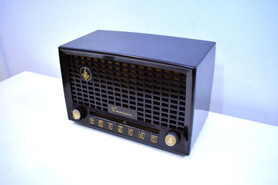 Mahogany Brown Bakelite 1950 Emerson Model 653-B AM Vacuum Tube Radio Sounds Amazing!