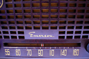 Mahogany Brown Bakelite 1950 Emerson Model 653-B AM Vacuum Tube Radio Sounds Amazing!