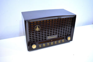 Mahogany Brown Bakelite 1950 Emerson Model 653-B AM Vacuum Tube Radio Sounds Amazing!