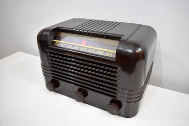 Magnificent Brown Bakelite 1945 RCA Victor Model 56X Vacuum Tube AM Radio Boom Box!