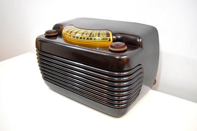 Hippo Brown Bakelite Vintage 1946 Philco Model 46-420 AM Radio Flawless and Sounds Amazing!