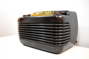 Hippo Brown Bakelite Vintage 1946 Philco Model 46-420 AM Radio Flawless and Sounds Amazing!