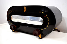 Load image into Gallery viewer, Kona Brown 1950 Zenith Consol-Tone Racetrack Model H511W AM Vacuum Tube Radio Sounds Terrific!