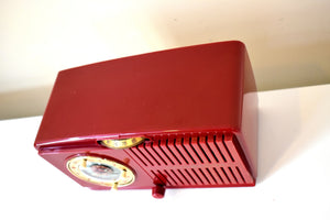 Charms Red Vintage 1954 General Electric Model 517 AM Vacuum Tube Radio Great Looking Sweet Sounding!