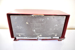 魅力の 赤とチェック柄 1956 フリートウッド モデル 66-56 真空管 AM ラジオ 希少鳥！
