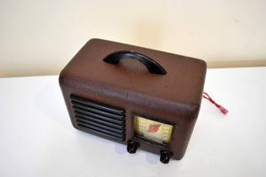 Genuine Leatherette 1946 General Television Model 1A5 Vacuum Tube AM Radio Works Great!