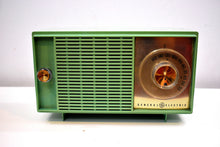Load image into Gallery viewer, Leaf Green 1959 General Electric Model T129 AM Vintage Radio Mid Century Personality and Sounds Great!