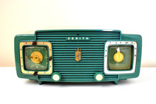 Load image into Gallery viewer, Gumby Green 1953 Zenith Model L520F AM Vintage Vacuum Tube Radio Gorgeous Looking and Sounding!