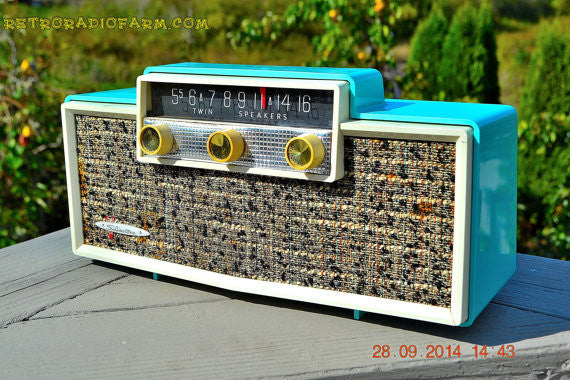 MING BLUE Retro Jetsons Vintage 1959 Silvertone 9009 AM Tube Radio Totally Restored! - [product_type} - Motorola - Retro Radio Farm