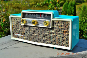 ミンブルー レトロ Jetsons ヴィンテージ 1959 シルバートーン 9009 AM 真空管ラジオ 完全に復元されました。