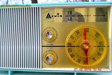 Load image into Gallery viewer, SOLD! - Apr 1, 2017 - BLUETOOTH MP3 READY - AM FM TURQUOISE Retro Mid Century Jetsons Vintage 1962 Arvin Model 2585 Tube Radio Amazing! - [product_type} - Arvin - Retro Radio Farm