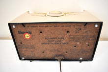 Load image into Gallery viewer, Beige Sundial 1953 Motorola 53X Tube AM Antique Radio Nice Color! Nice Performer!
