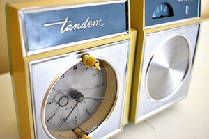 Pastel Blue Mid-Century 1963 Motorola Tandem Model CX2B Solid State AM Clock Radio Detachable Portable Radio!