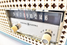 Load image into Gallery viewer, Breezeway Blue 1960 General Electric Model T-165A Vacuum Tube Radio Sounds and Looks Great!