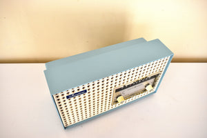 Breezeway Blue 1960 General Electric Model T-165A Vacuum Tube Radio Sounds and Looks Great!