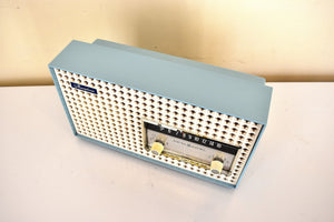 Breezeway Blue 1960 General Electric Model T-165A Vacuum Tube Radio Sounds and Looks Great!