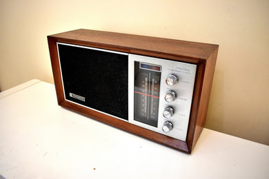 Modern Sleek Design Wood 1968 Panasonic Model RE-7257 Solid State AM/FM Radio Sounds Great!