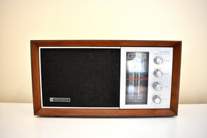 Modern Sleek Design Wood 1968 Panasonic Model RE-7257 Solid State AM/FM Radio Sounds Great!
