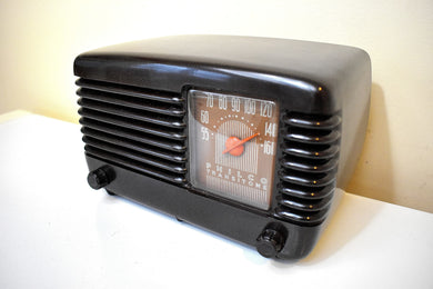 マーブルブラウン 1948 Philco Transitone 48-200 AM ベークライト真空管ラジオのサウンドは素晴らしいです。見るべき美しさ！