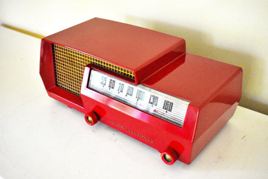 Mid Century Split Level Dream Red 1953 Philco Transitone Model 53-563 AM Vacuum Tube Radio Mint Condition!