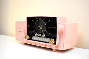 Princess Pink Mid Century 1958 General Electric Model 913D Vacuum Tube AM Clock Radio Beauty Sounds Fantastic!